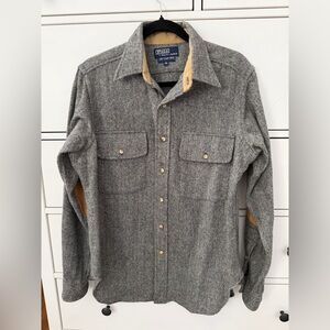 Vintage Ralph Lauren Herringbone Shirt with Tan Collar